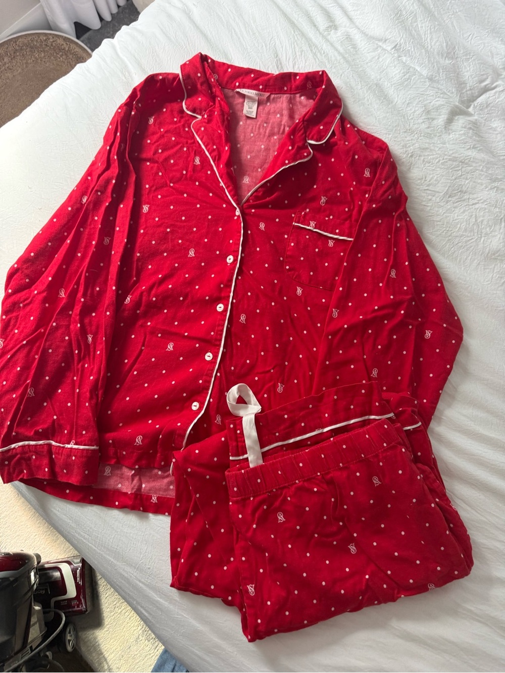 Women's Red polka dot Pajama Set with White Trim - Victoria’s Secret